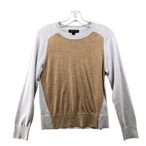 Banana Republic 100% Merino Wool Sweater Womens S Crewneck Gray Brown